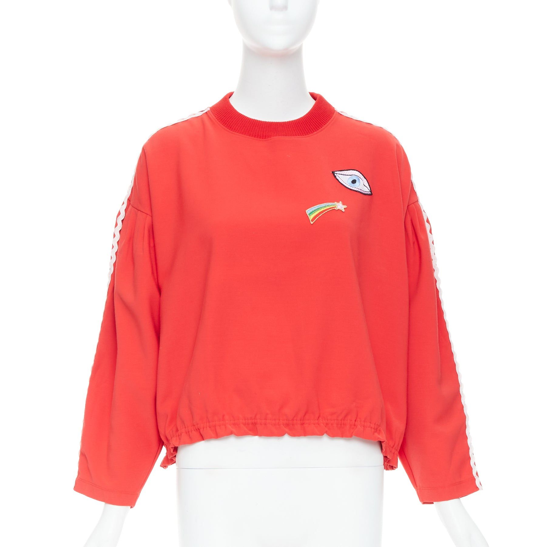 Other VIVETTA red eye rainbow embroidered badges trimmed pullover IT38 XS Size M / US 6-8 / IT 42-44 - 3 Thumbnail