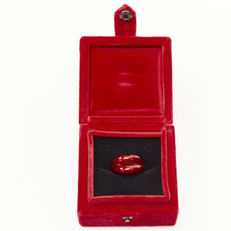 Other HOTLIPS BY SOLANGE (RED) Special Edition Hotlips red enamel sterling silver ring Size ONE SIZE - 7 Thumbnail