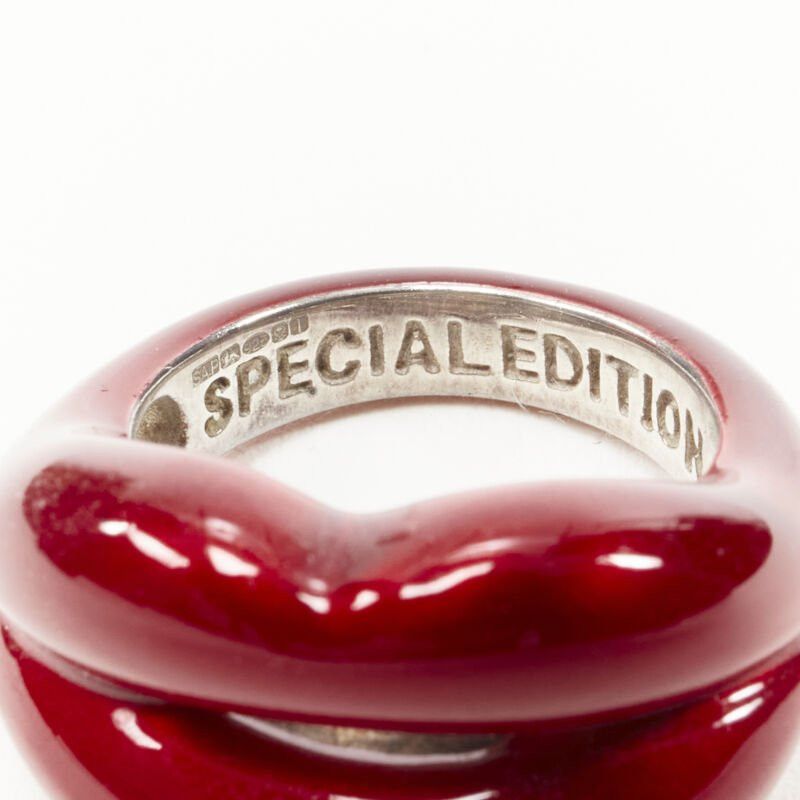 Other HOTLIPS BY SOLANGE (RED) Special Edition Hotlips red enamel sterling silver ring Size ONE SIZE - 6 Thumbnail