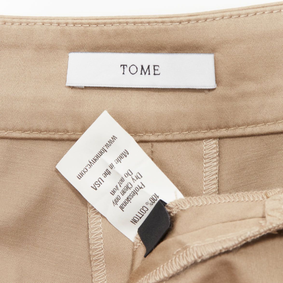 Other TOME 100% coated cotton tan brown pleated front wide leg pants US2 S Size 27" / US 4 / IT 40 - 8 Thumbnail