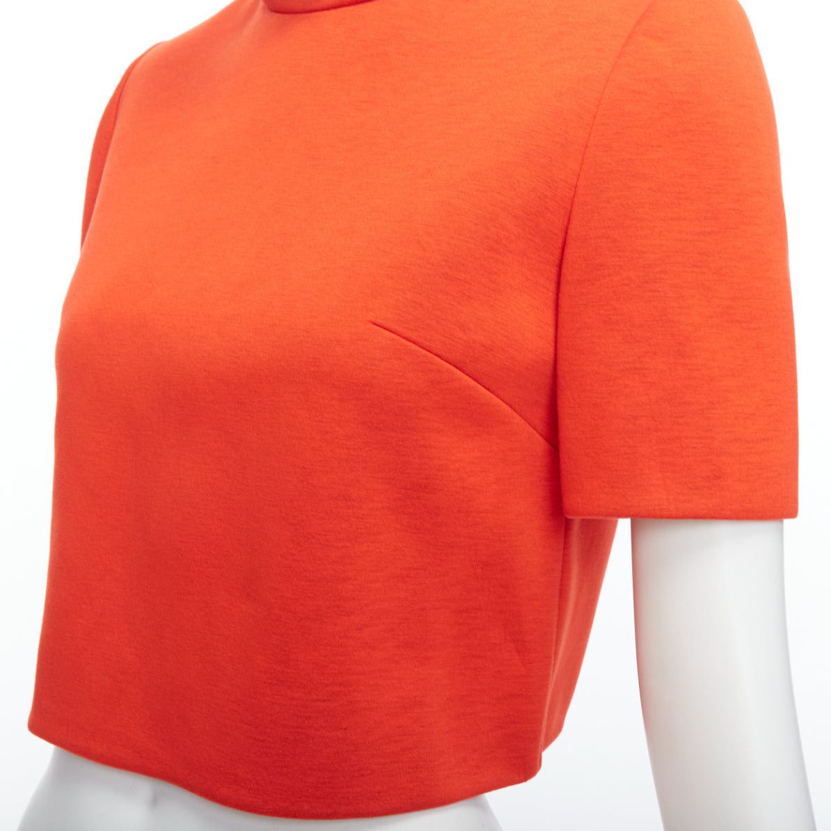 Other DELPOZO tangerine orange scuba fabric hi neck crop top FR34 XS Size XS / US 0-2 / IT 36-38 - 2 Thumbnail