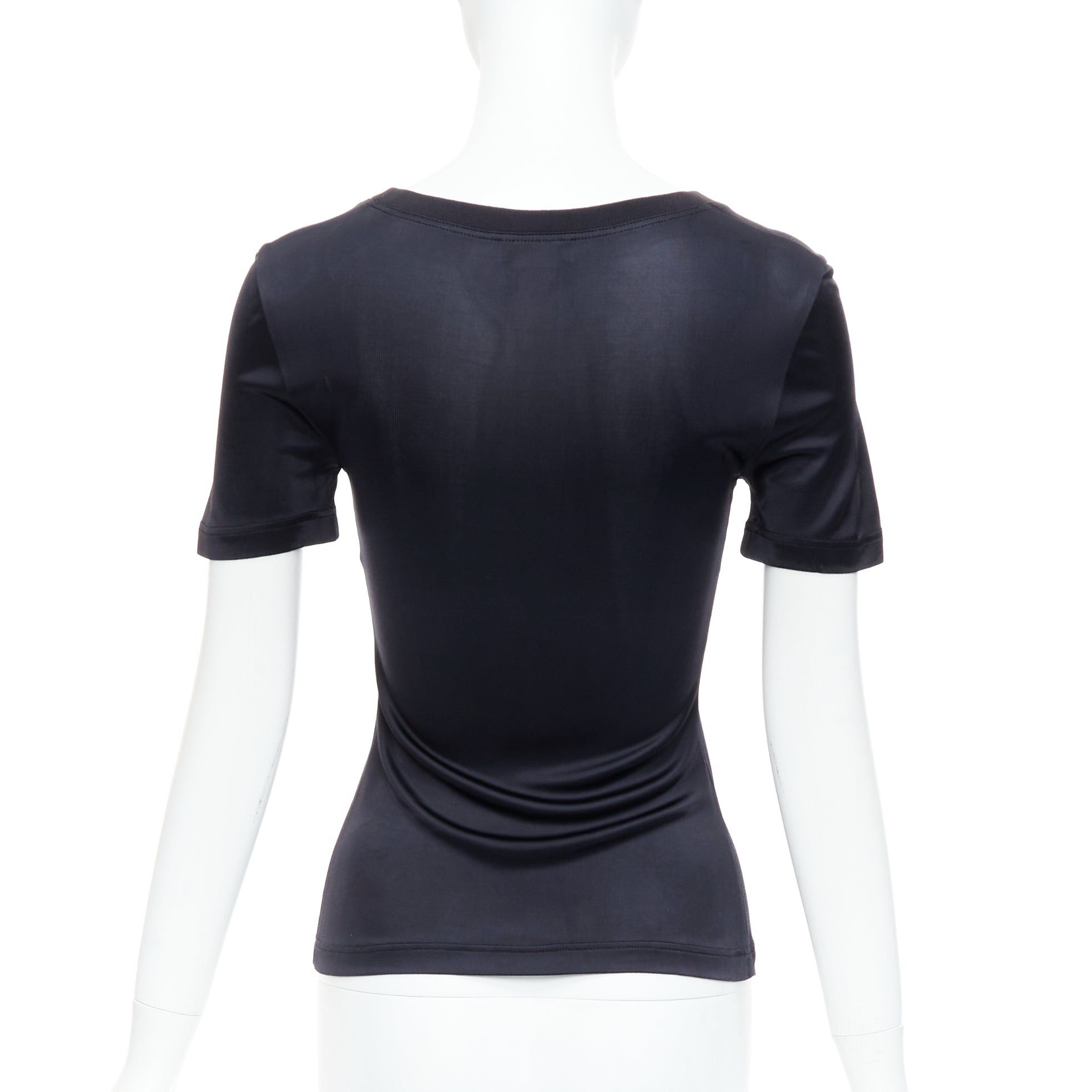 Versace GIANNI VERSACE Vintage black round neck slinky short sleeve top IT38 XS Size XS / US 0-2 / IT 36-38 - 5 Thumbnail