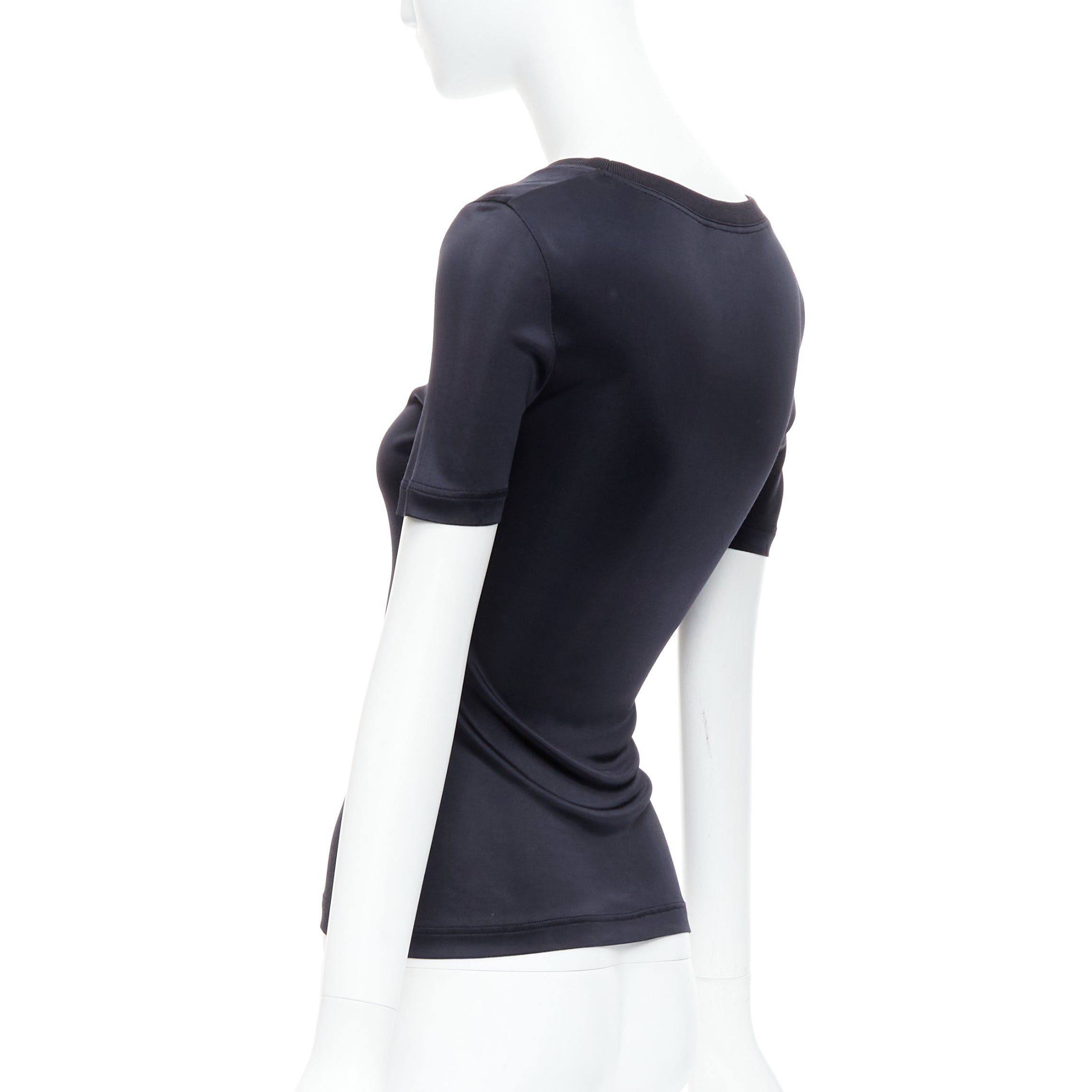 Versace GIANNI VERSACE Vintage black round neck slinky short sleeve top IT38 XS Size XS / US 0-2 / IT 36-38 - 6 Thumbnail