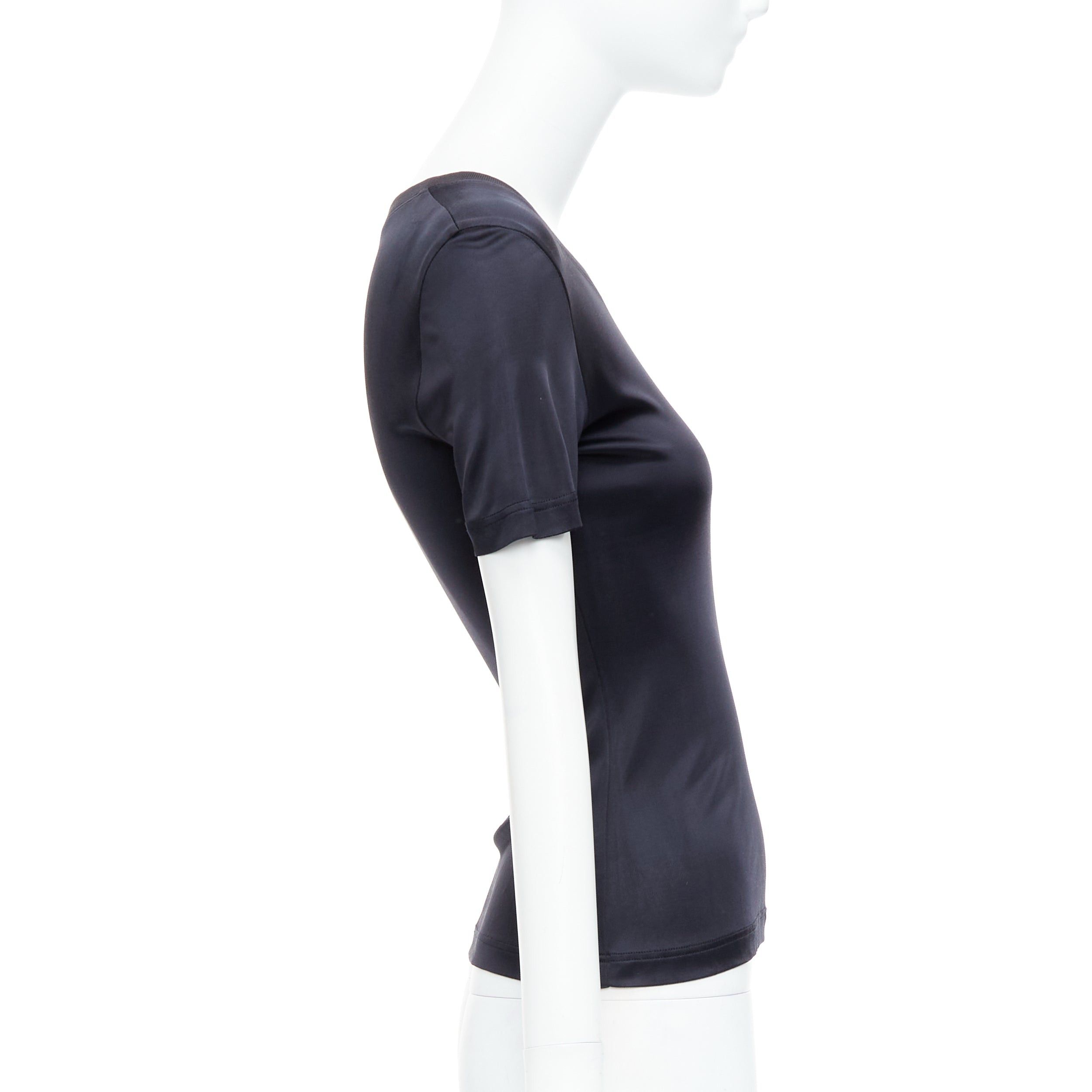 Versace GIANNI VERSACE Vintage black round neck slinky short sleeve top IT38 XS Size XS / US 0-2 / IT 36-38 - 4 Thumbnail