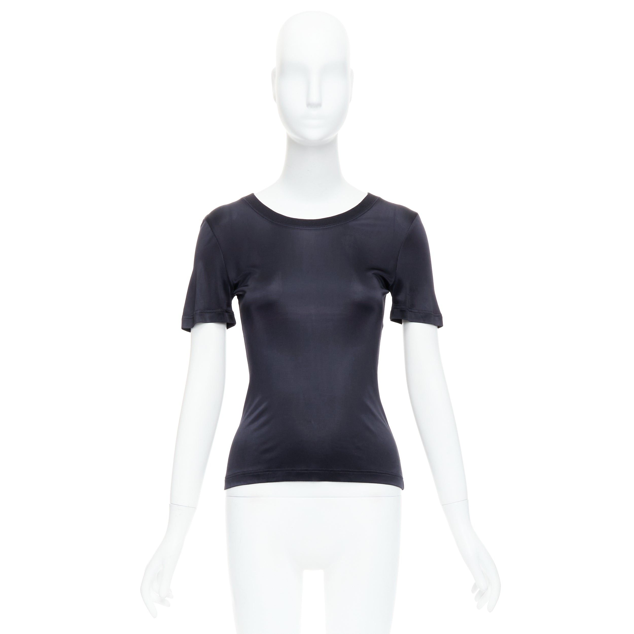 Versace GIANNI VERSACE Vintage black round neck slinky short sleeve top IT38 XS Size XS / US 0-2 / IT 36-38 - 9 Thumbnail