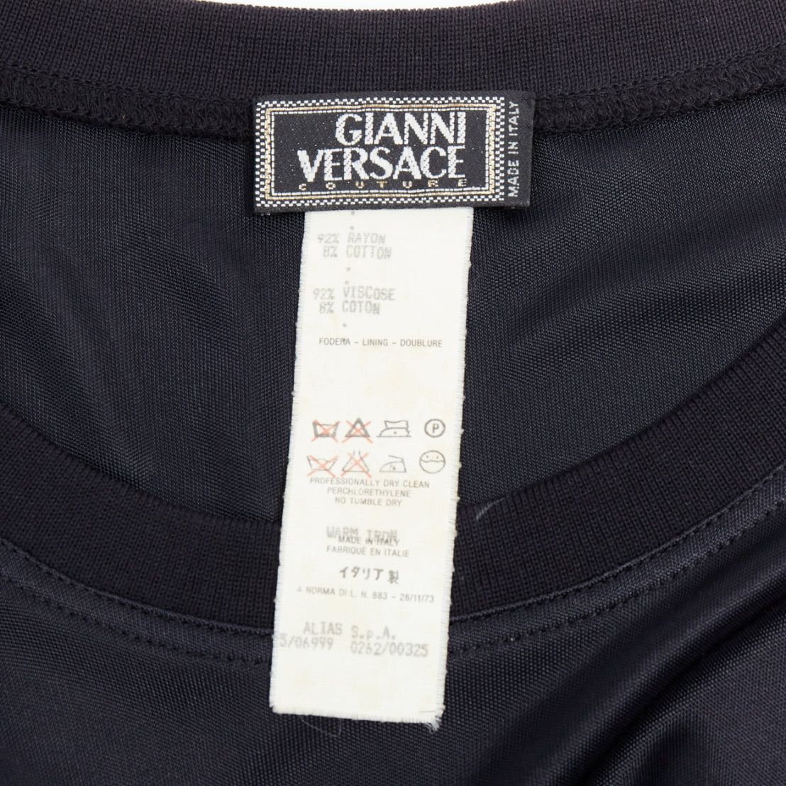 Versace GIANNI VERSACE Vintage black round neck slinky short sleeve top IT38 XS Size XS / US 0-2 / IT 36-38 - 8 Thumbnail