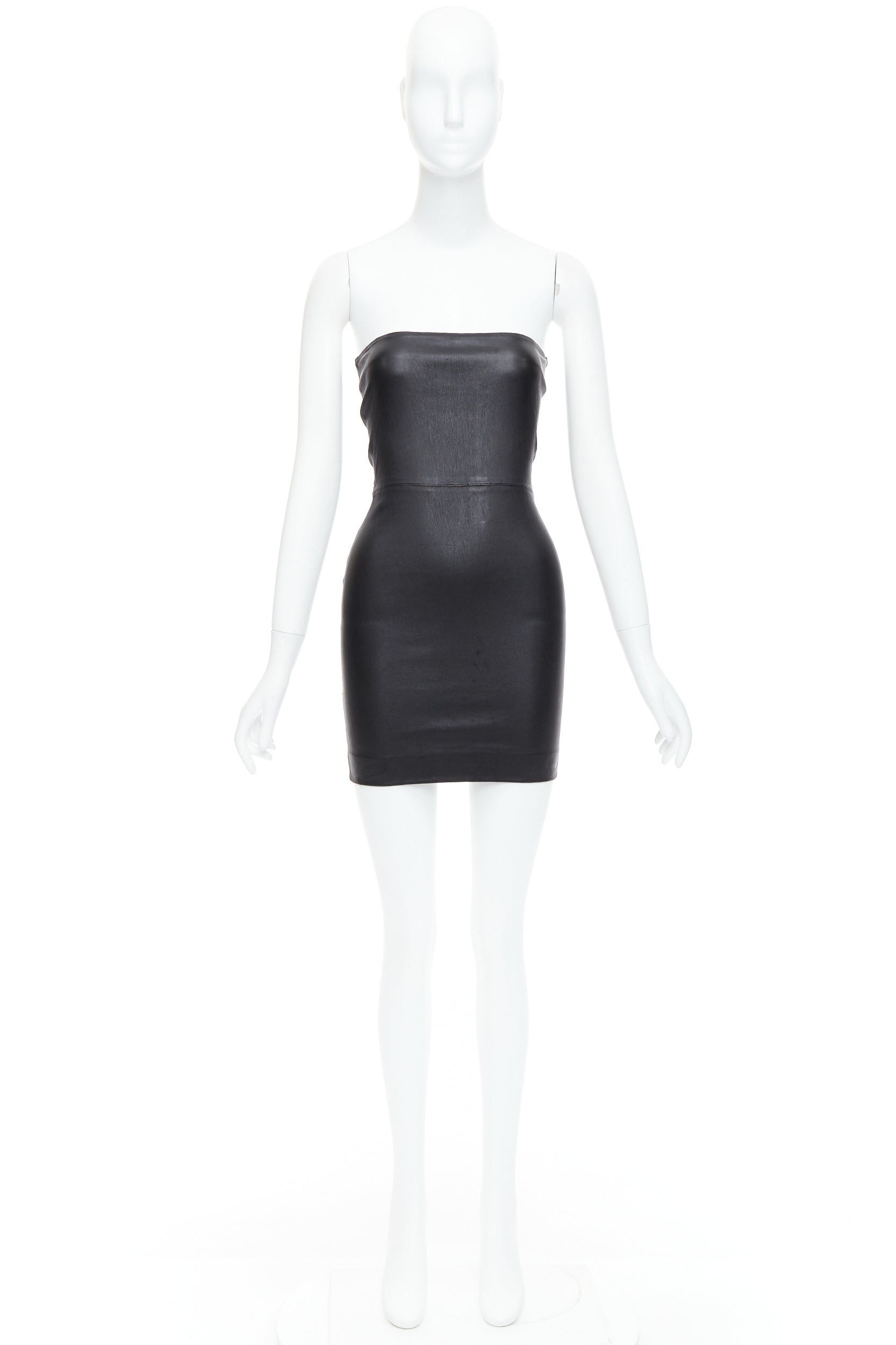 Other SPRWMN black genuine leather strapless mini tube dress US0 XS Size S / US 4 / IT 40 - 9 Thumbnail