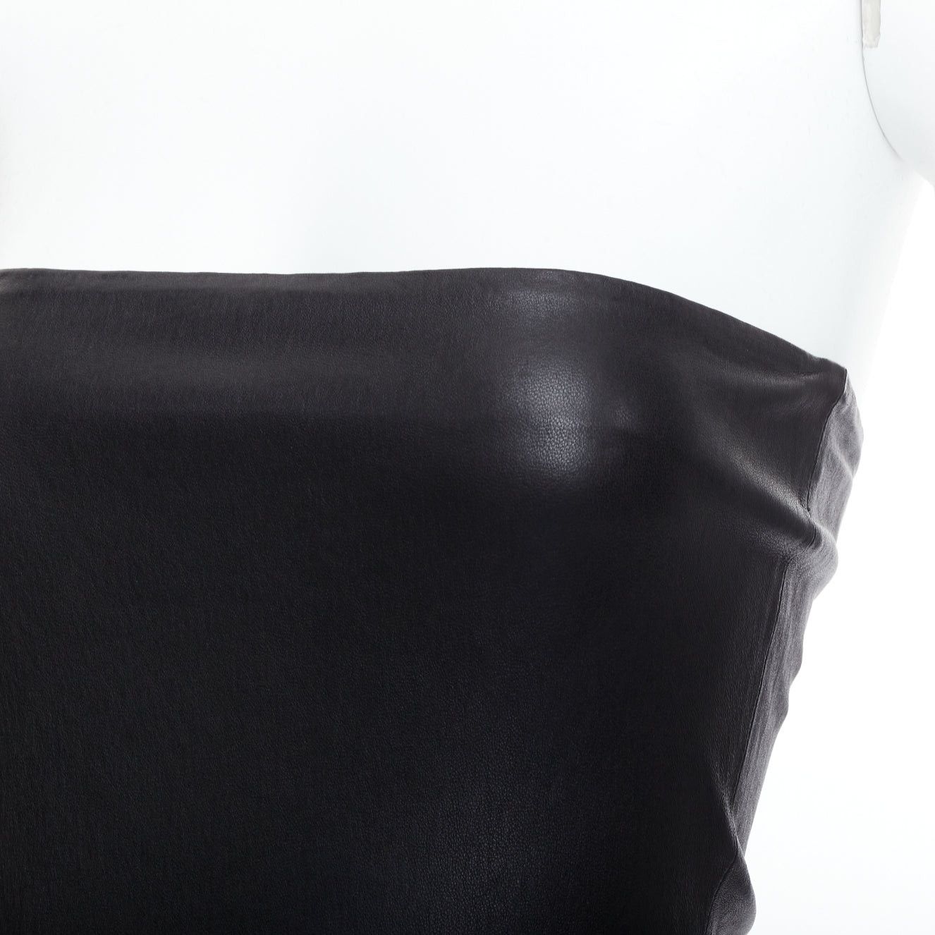 Other SPRWMN black genuine leather strapless mini tube dress US0 XS Size S / US 4 / IT 40 - 2 Thumbnail