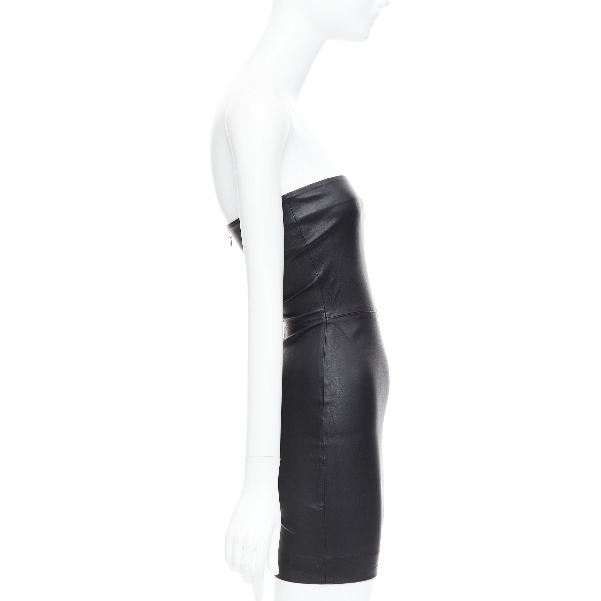 Other SPRWMN black genuine leather strapless mini tube dress US0 XS Size S / US 4 / IT 40 - 4 Thumbnail