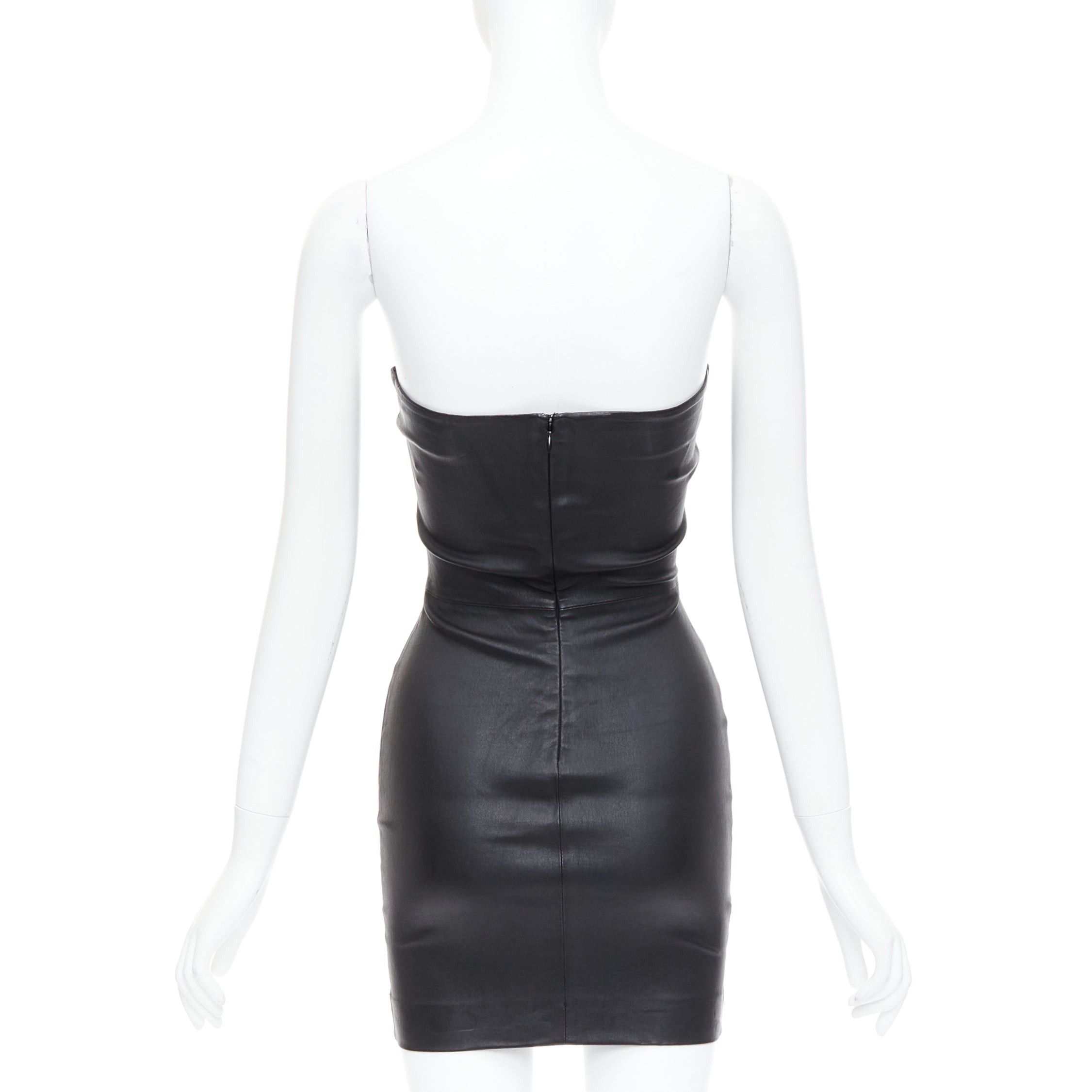 Other SPRWMN black genuine leather strapless mini tube dress US0 XS Size S / US 4 / IT 40 - 5 Thumbnail