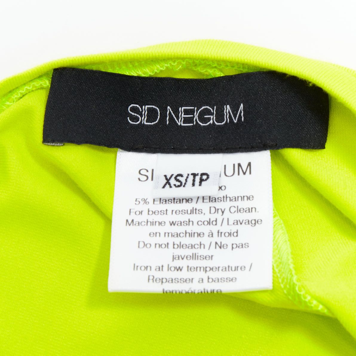 Other SID NEIGUM neon yellow stretch satin twist cut out draped dress XS Size S / US 4 / IT 40 - 8 Thumbnail