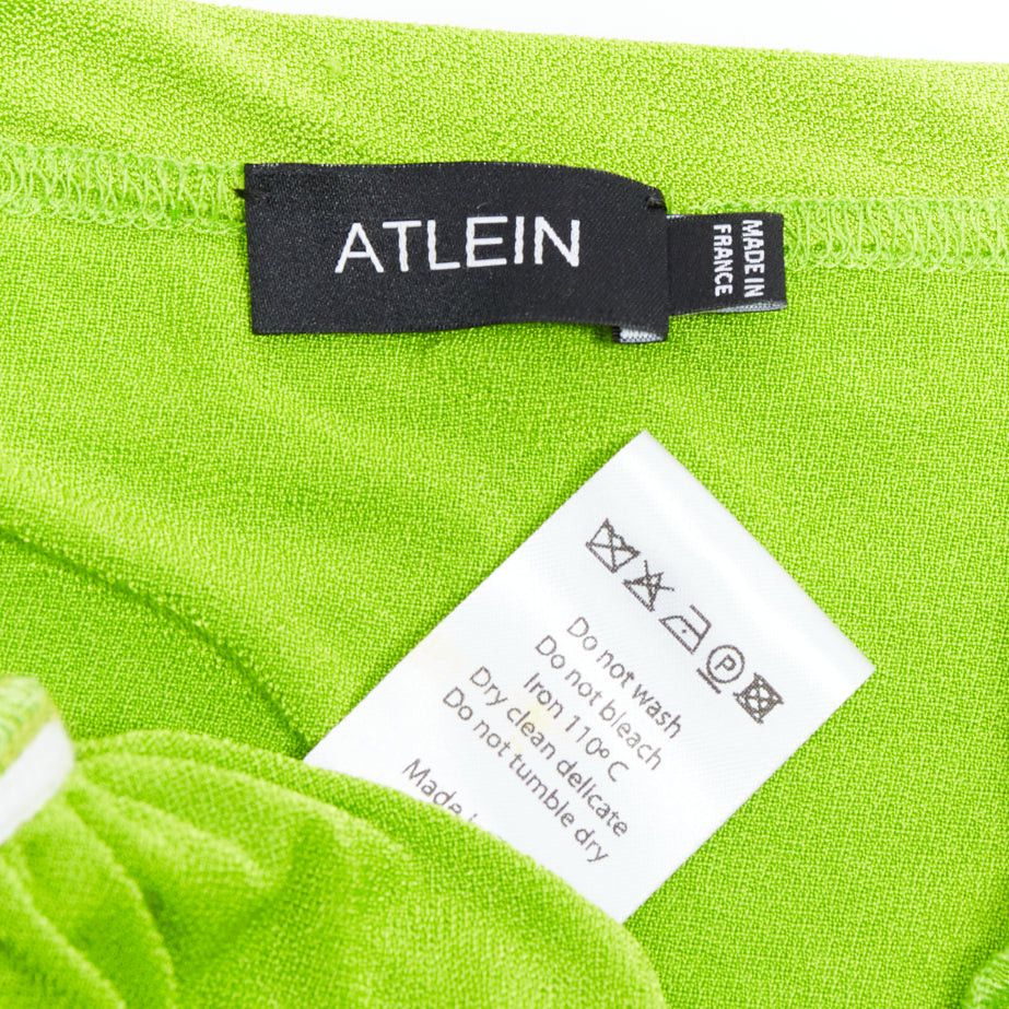 Other ATLEIN Runway green viscose ruched panels one sleeve dress FR34 XS Size XXS / US 00 / IT 34 - 8 Thumbnail