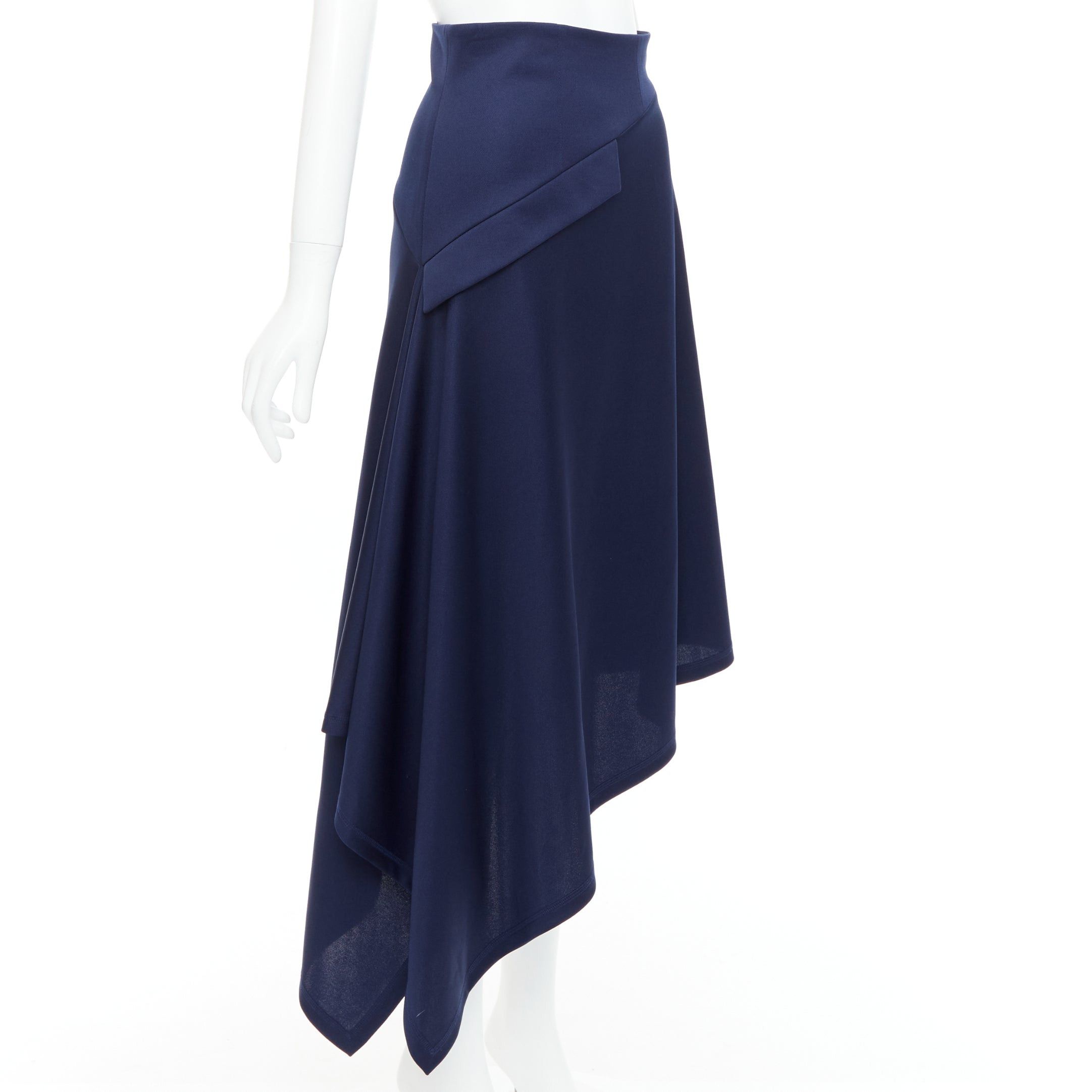 JW Anderson JW ANDERSON navy flap front bias cut asymmetric midi skirt UK8 S Size 27" / US 4 / IT 40 - 3 Thumbnail