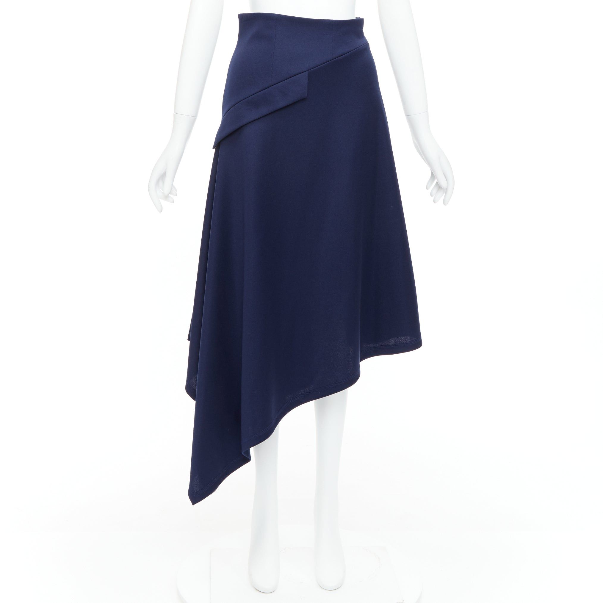 JW Anderson JW ANDERSON navy flap front bias cut asymmetric midi skirt UK8 S Size 27" / US 4 / IT 40 - 9 Thumbnail