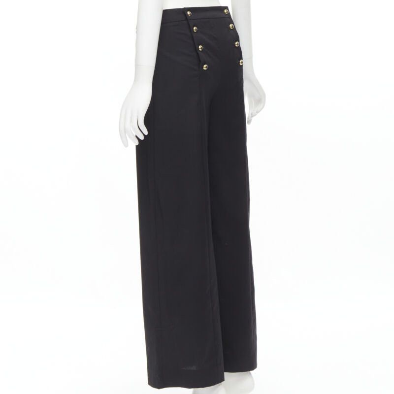 JW Anderson JW ANDERSON decorative double gold button back wide leg trousers pants S Size 27" / US 4 / IT 40 - 6 Thumbnail