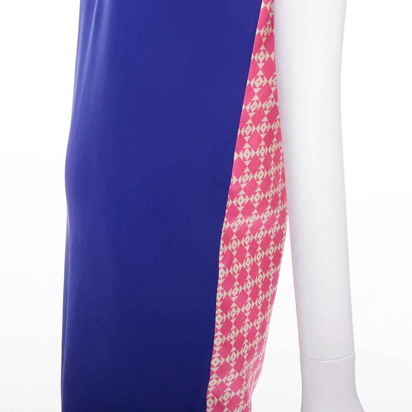 Other FAUSTO PUGLISI 100% silk cobalt blue pink geometric print dress FR34 XS Size XS / US 0-2 / IT 36-38 - 7 Thumbnail
