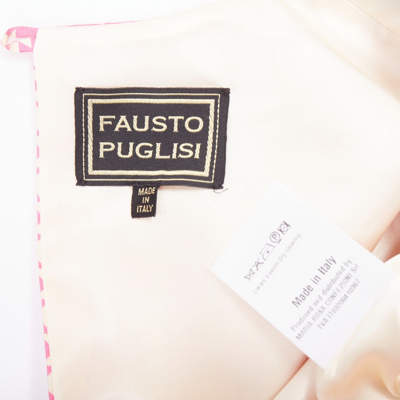 Other FAUSTO PUGLISI 100% silk cobalt blue pink geometric print dress FR34 XS Size XS / US 0-2 / IT 36-38 - 8 Thumbnail