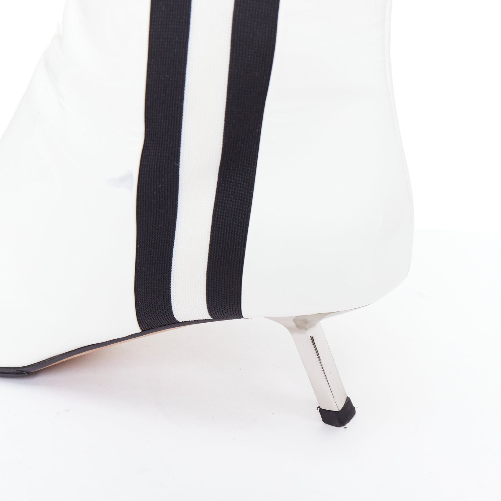Other ALCHIMIA DI BALLIN side striped white patent leather silver kitten booties EU38.5 Size US 8.5 / IT 38.5 - 8 Thumbnail