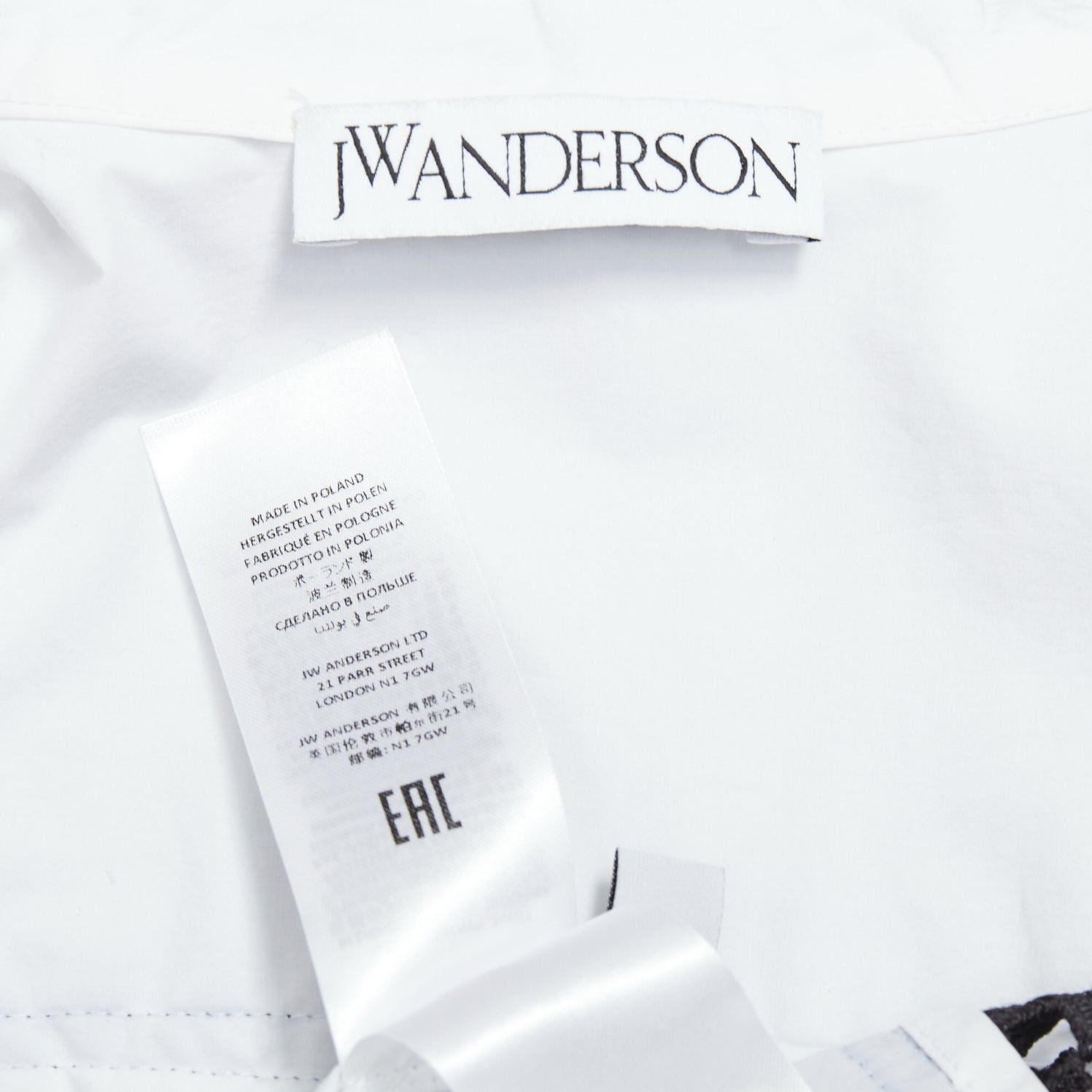 JW Anderson JW ANDERSON black white cotton floral lace insert dress shirt UK8 S Size S / US 4 / IT 40 - 8 Thumbnail