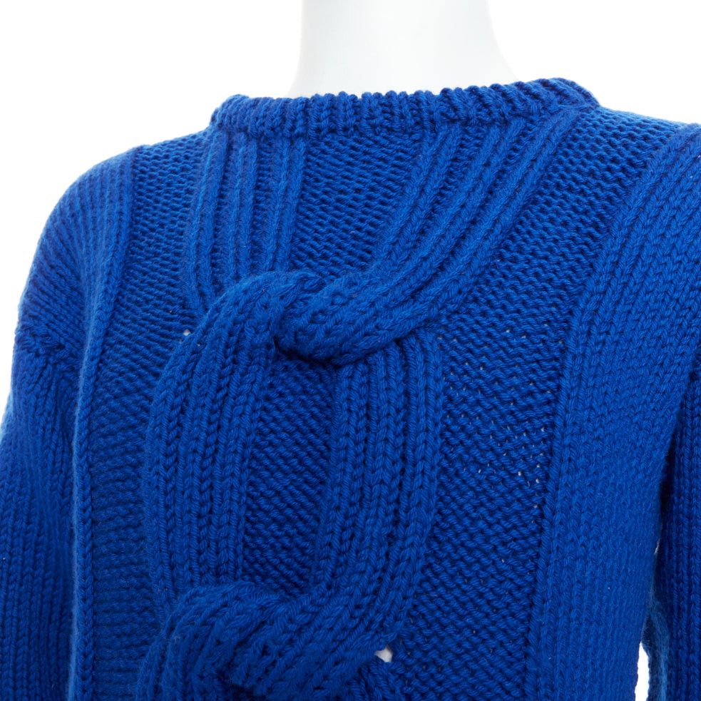 Other SIV STOLDAL 2008 Cover Up cobalt blue 100% wool cable knit sweater S Size US S / EU 44-46 / 1 - 7 Thumbnail