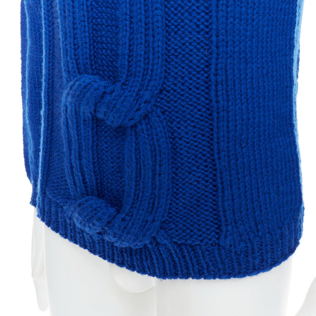 Other SIV STOLDAL 2008 Cover Up cobalt blue 100% wool cable knit sweater S Size US S / EU 44-46 / 1 - 2 Thumbnail