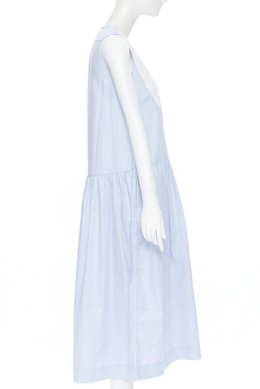 Other PALMER HARDING 100% cotton white bib front blue striped summer dress UK8 XS Size S / US 4 / IT 40 - 5 Thumbnail