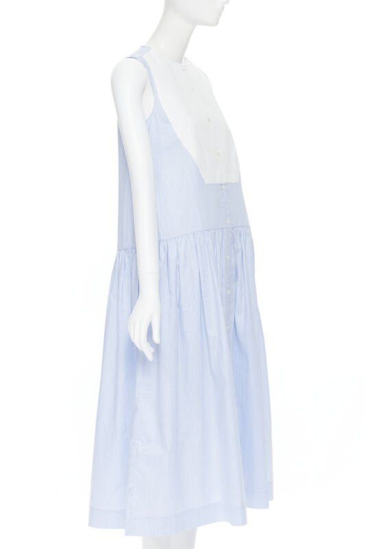Other PALMER HARDING 100% cotton white bib front blue striped summer dress UK8 XS Size S / US 4 / IT 40 - 4 Thumbnail