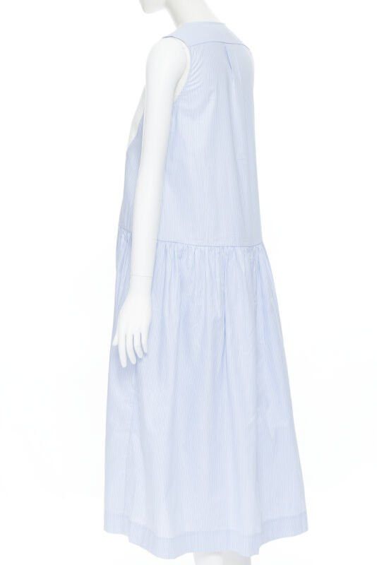 Other PALMER HARDING 100% cotton white bib front blue striped summer dress UK8 XS Size S / US 4 / IT 40 - 7 Thumbnail