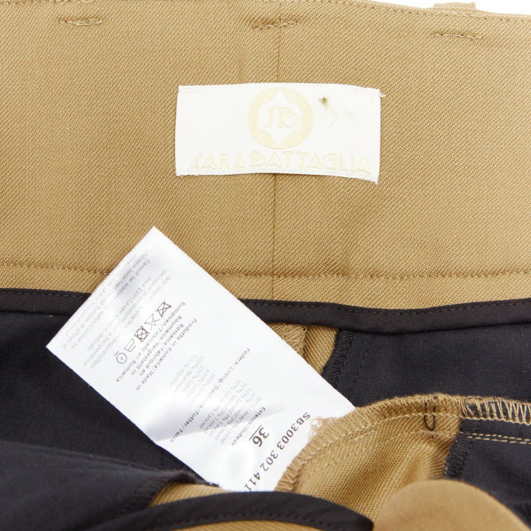 Other SARA BATTAGLIA khaki wool blend high waisted tie belt cuffed tapered pants IT36 XXS Size 25" / US 0 / IT 36 - 8 Thumbnail