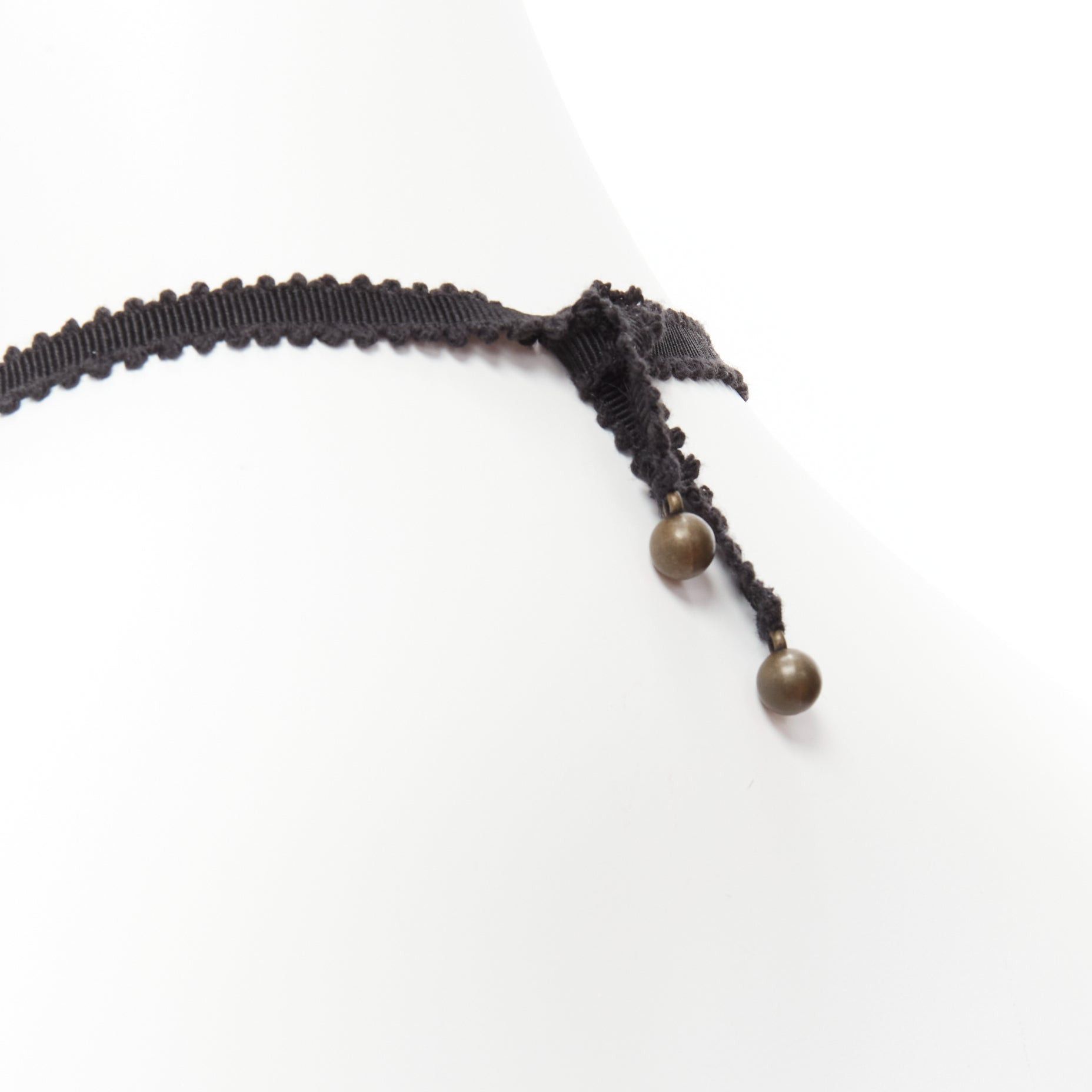Other CHAMOREL black grosgrain ribbon clear crystal bronze rings long necklace Size ONE SIZE - 7 Thumbnail