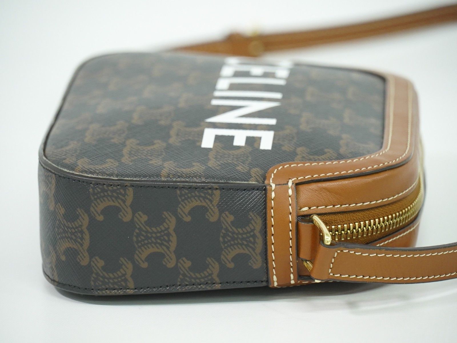 Celine Celine Logo Camera Bag Triomphe Coated Canvas Size ONE SIZE - 3 Thumbnail