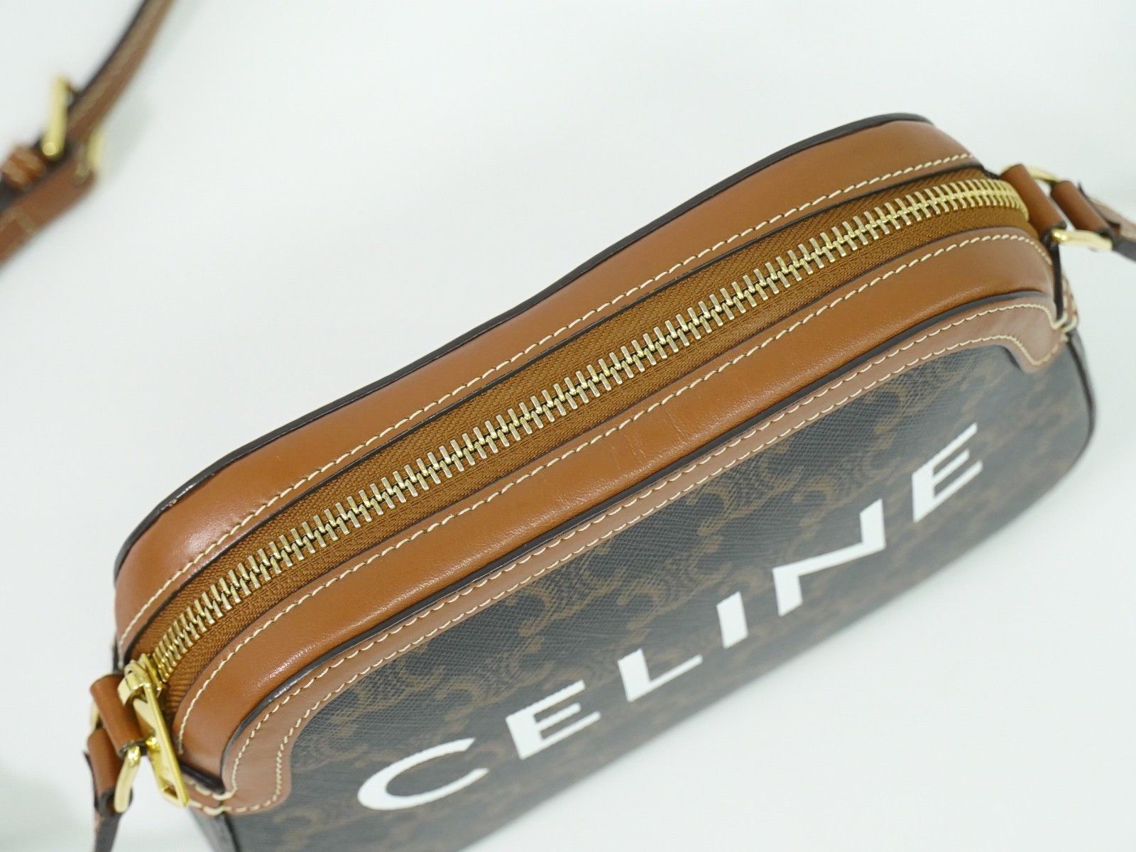 Celine Celine Logo Camera Bag Triomphe Coated Canvas Size ONE SIZE - 11 Thumbnail