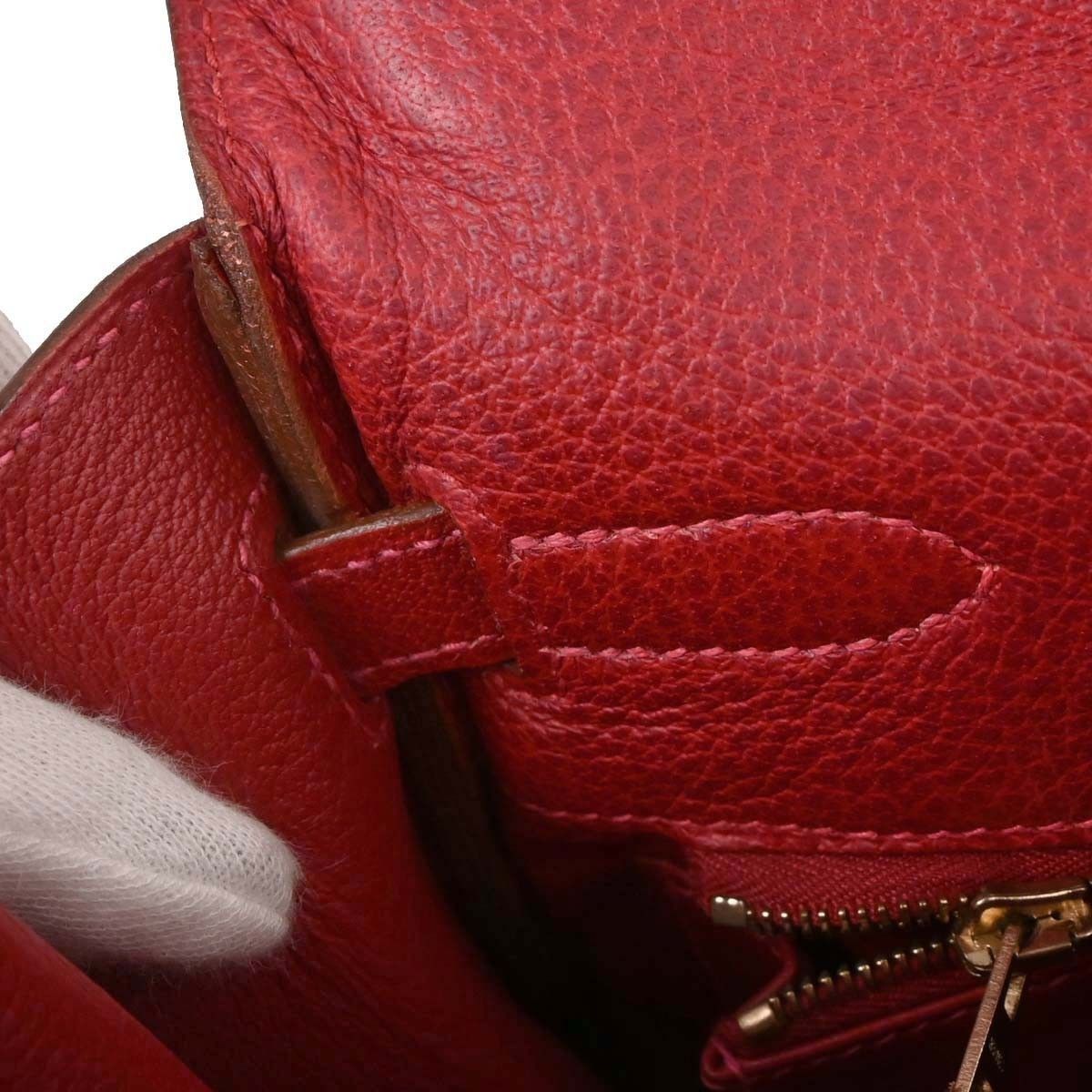 Hermes Hermes Kelly Handbag Red Ardennes with Gold Hardware Size ONE SIZE - 9 Thumbnail