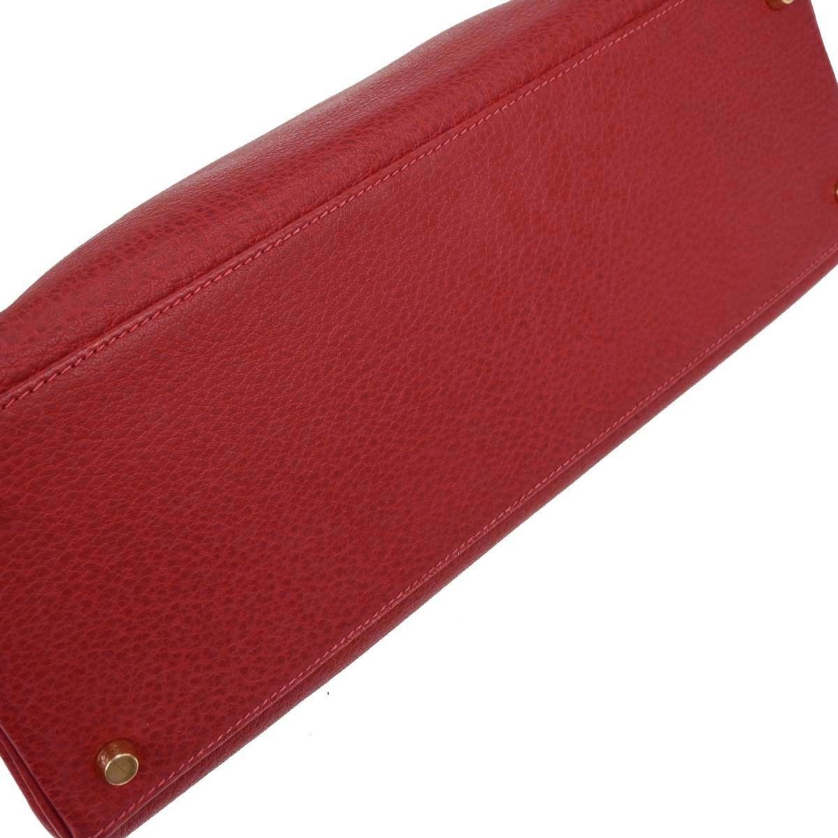 Hermes Hermes Kelly Handbag Red Ardennes with Gold Hardware Size ONE SIZE - 7 Thumbnail