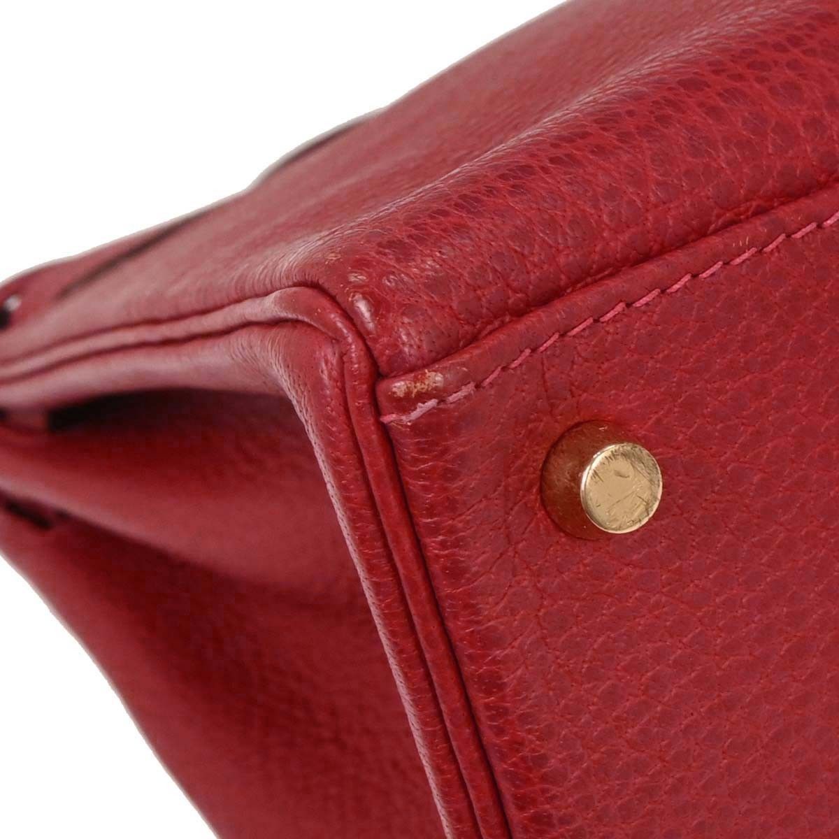 Hermes Hermes Kelly Handbag Red Ardennes with Gold Hardware Size ONE SIZE - 6 Thumbnail