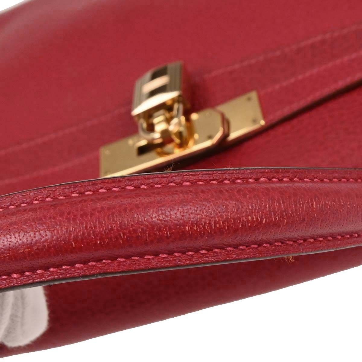 Hermes Hermes Kelly Handbag Red Ardennes with Gold Hardware Size ONE SIZE - 5 Thumbnail
