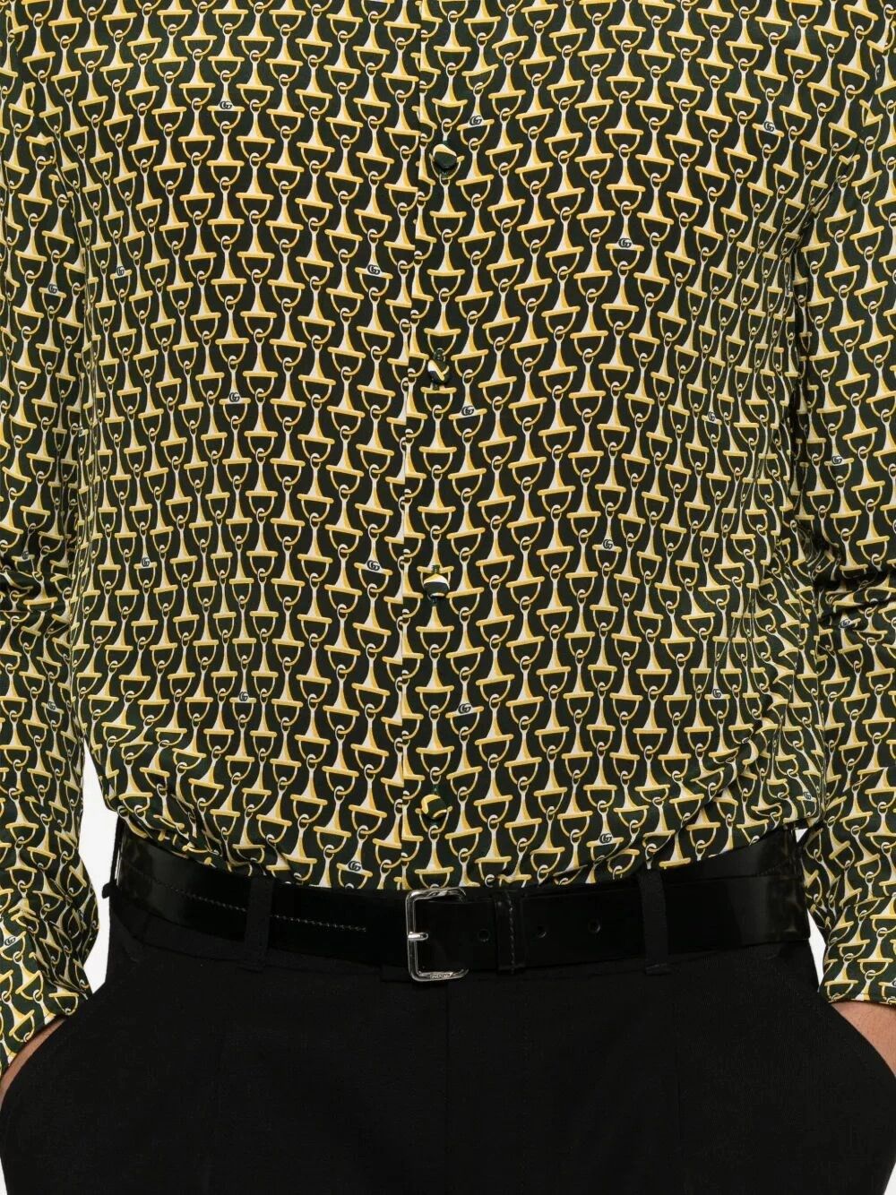 Gucci Classic Skinny `Horsebit` Shirt Size US L / EU 52-54 / 3 - 3 Thumbnail