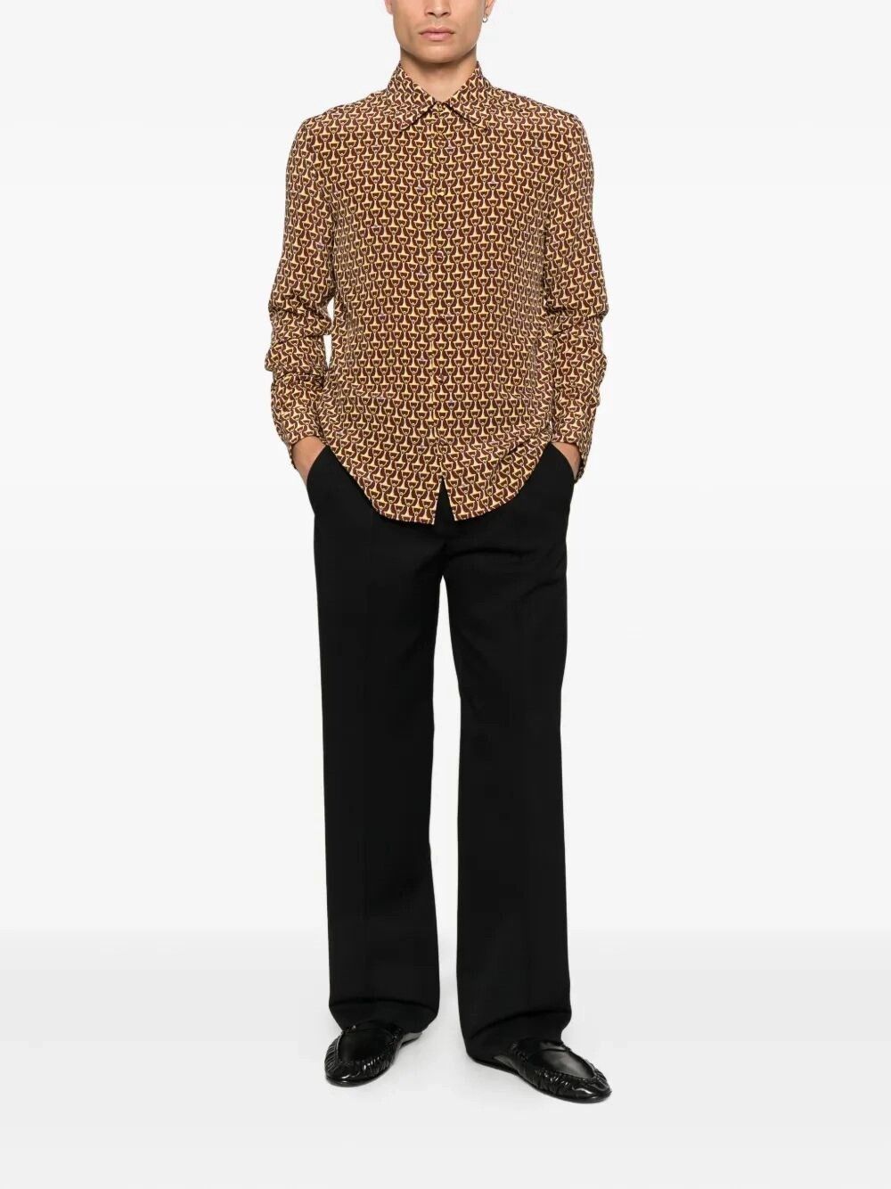 Gucci Classic Skinny `Horsebit` Shirt Size US L / EU 52-54 / 3 - 2 Thumbnail