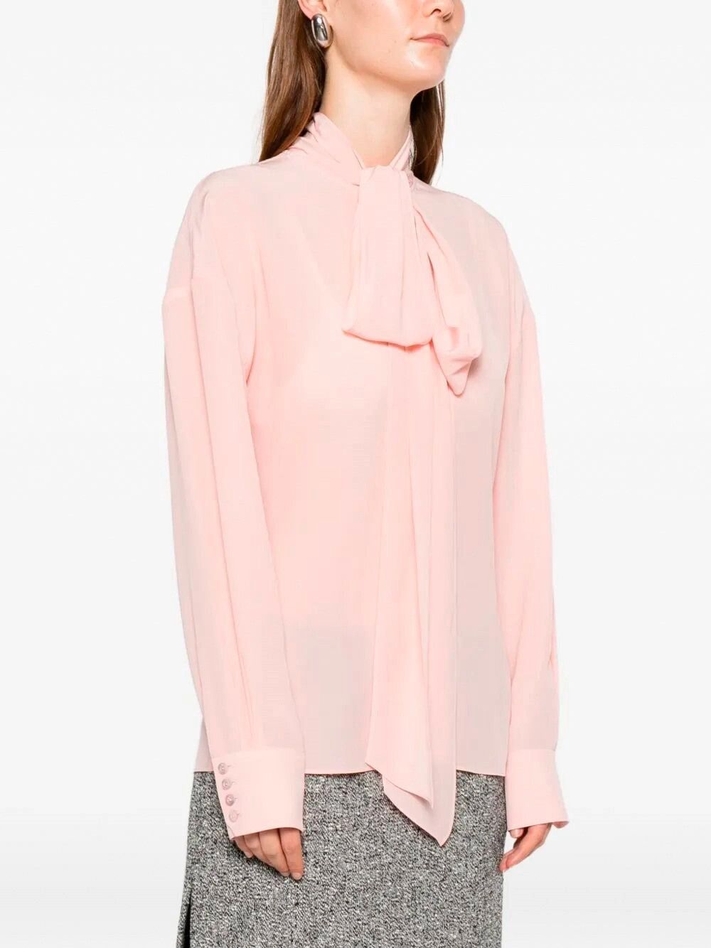 Gucci Crepe De Chine Bio Silk Shirt Size M / US 6-8 / IT 42-44 - 3 Thumbnail