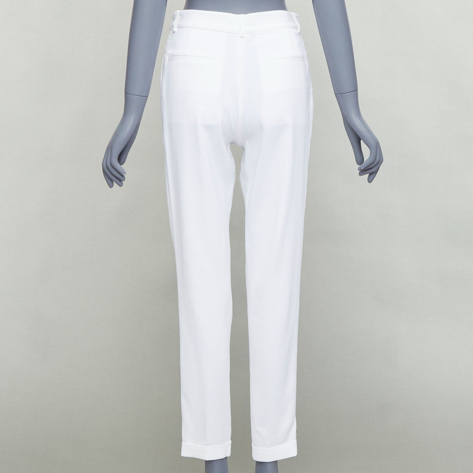 Philosophy di Lorenzo Serafini PHILOSOPHY white bronze crest buttons pleated tapered pants IT38 XS Size 26" / US 2 / IT 38 - 5 Thumbnail