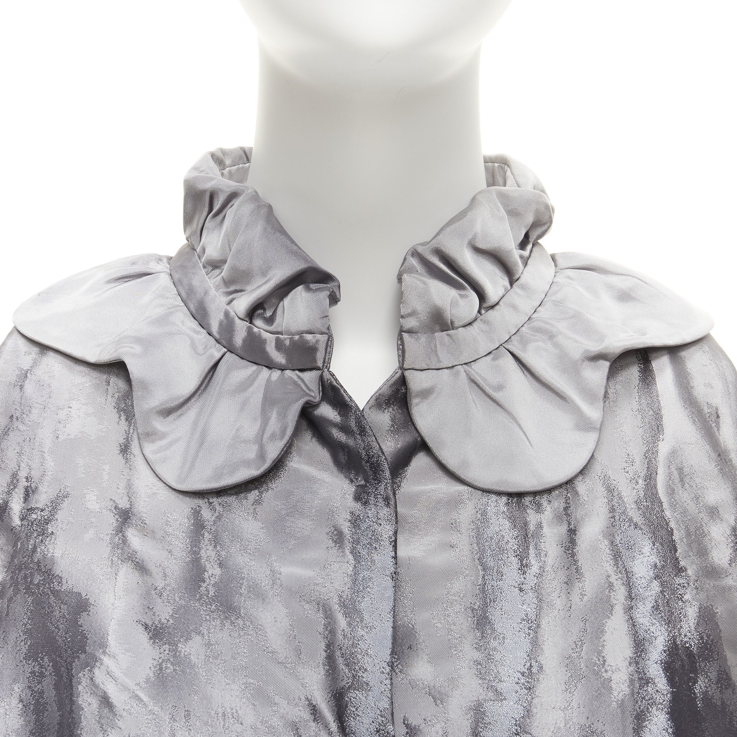 Other SHIATZY CHEN grey abstract watercolour floral silk brocade scallop collar vest IT44 L Size M / US 6-8 / IT 42-44 - 2 Thumbnail