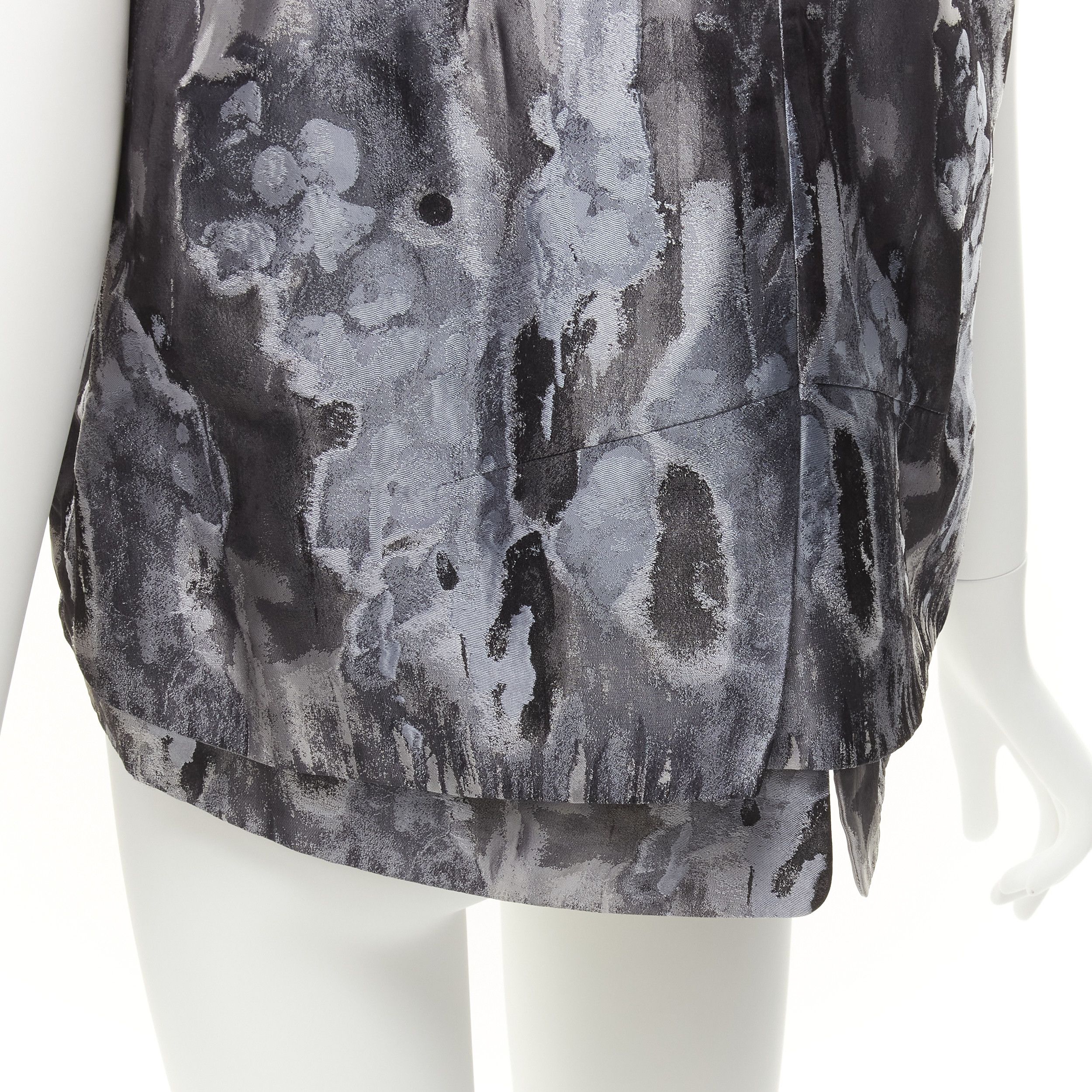 Other SHIATZY CHEN grey abstract watercolour floral silk brocade scallop collar vest IT44 L Size M / US 6-8 / IT 42-44 - 9 Thumbnail