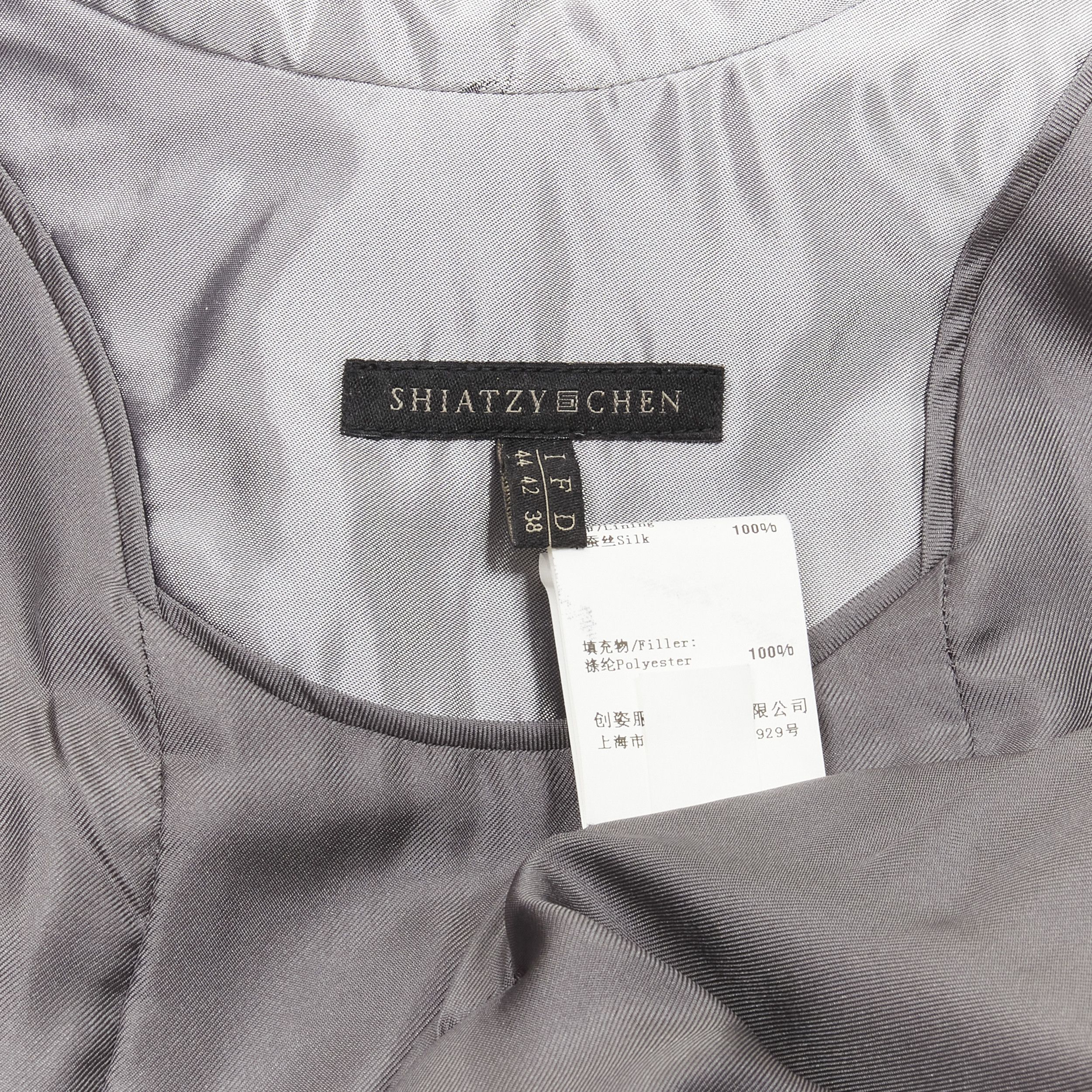 Other SHIATZY CHEN grey abstract watercolour floral silk brocade scallop collar vest IT44 L Size M / US 6-8 / IT 42-44 - 11 Thumbnail
