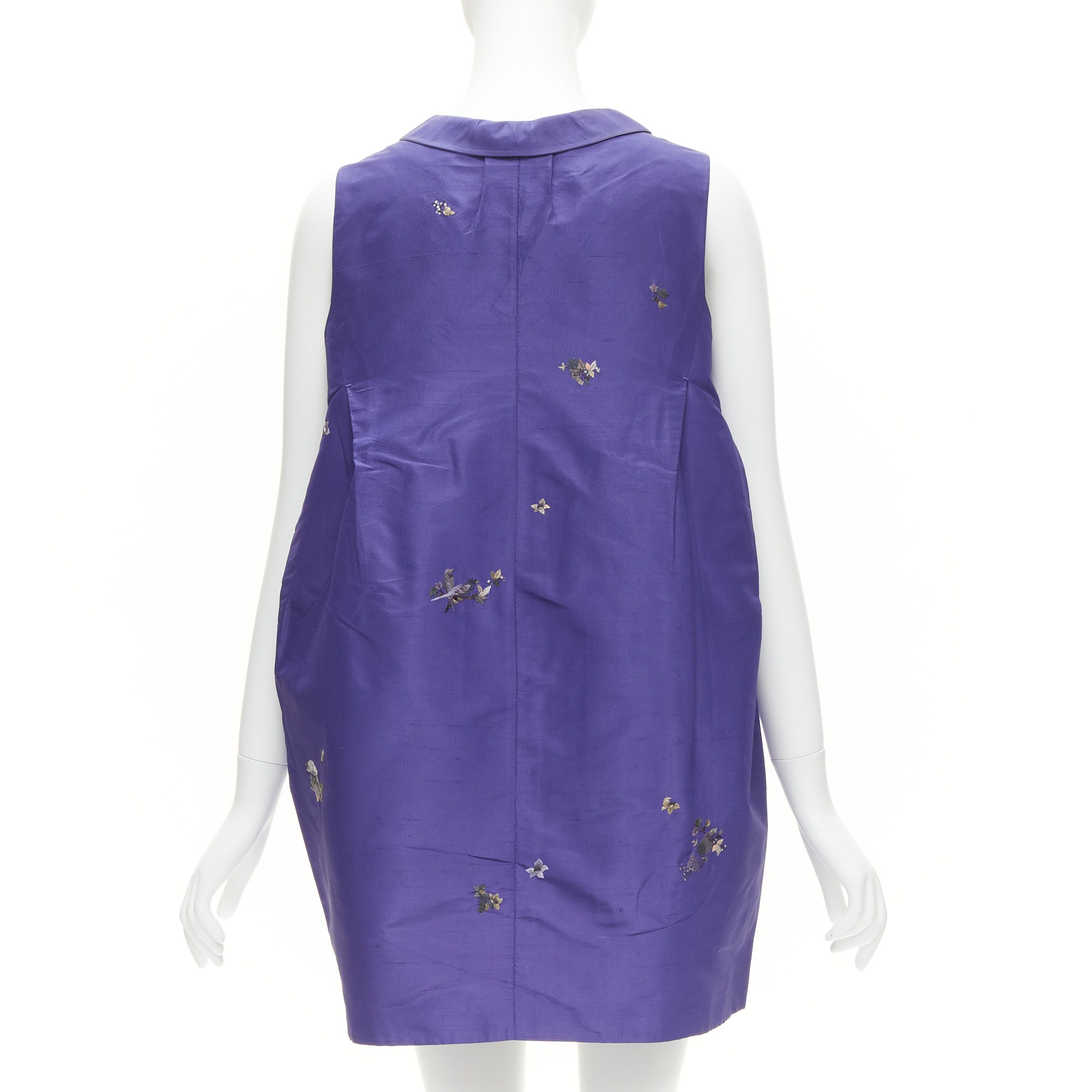 Other SHIATZY CHEN 100% silk voilet purple oriental floral bird embroidery cocoon vest IT44 L Size M / US 6-8 / IT 42-44 - 5 Thumbnail
