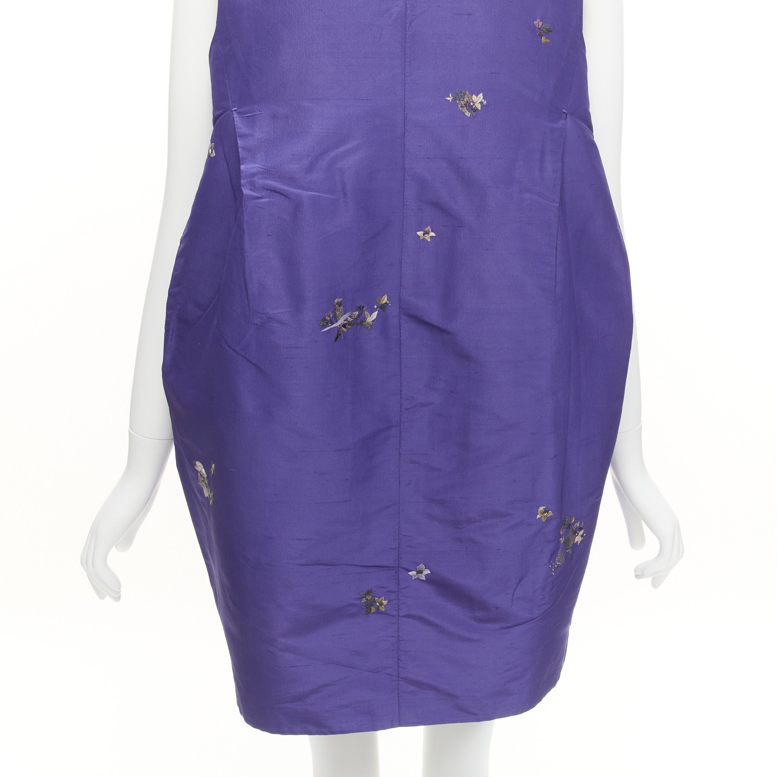 Other SHIATZY CHEN 100% silk voilet purple oriental floral bird embroidery cocoon vest IT44 L Size M / US 6-8 / IT 42-44 - 9 Thumbnail