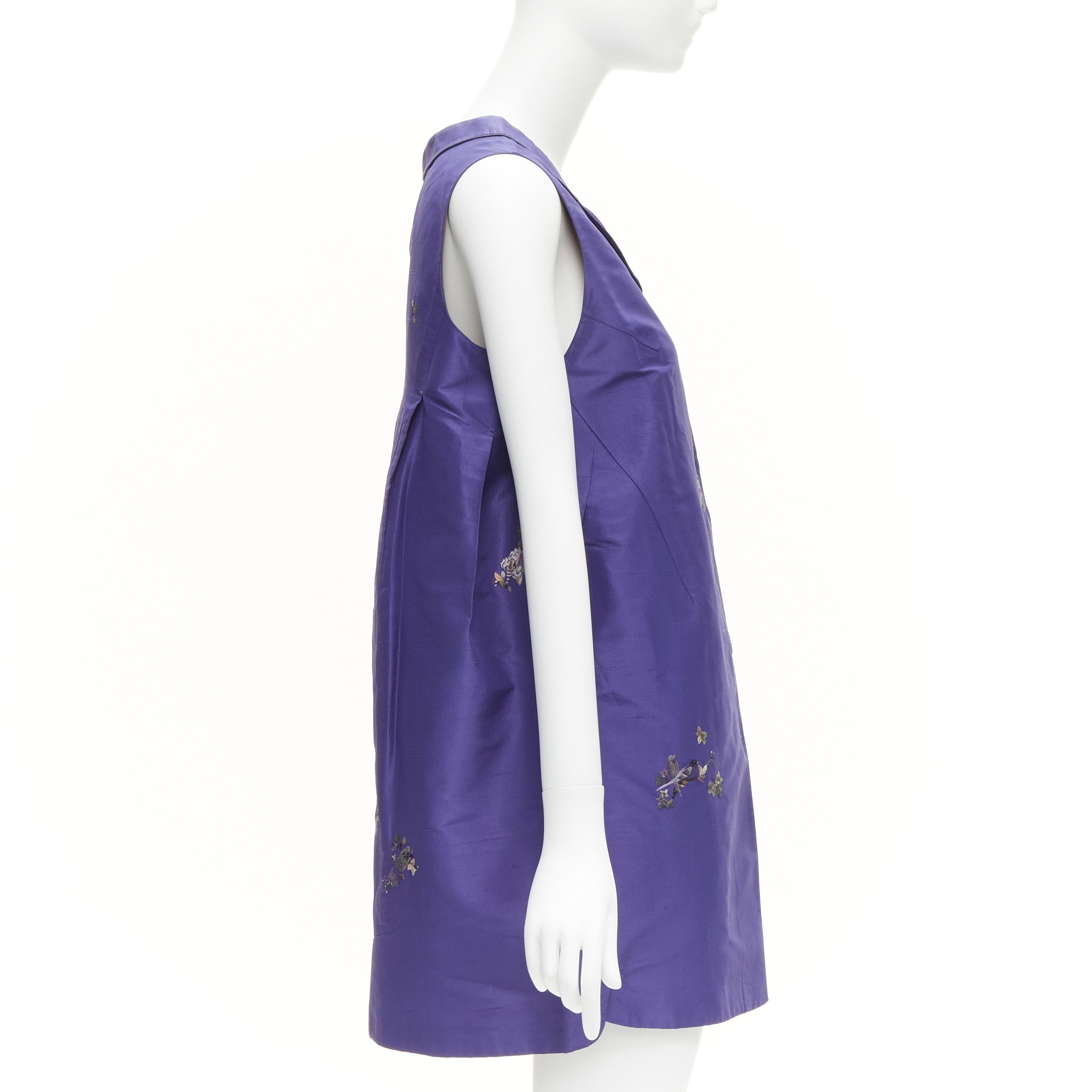 Other SHIATZY CHEN 100% silk voilet purple oriental floral bird embroidery cocoon vest IT44 L Size M / US 6-8 / IT 42-44 - 4 Thumbnail