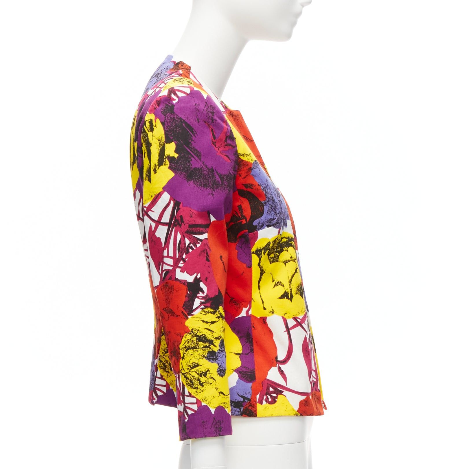 Versace GIANNI VERSACE Vintage Pop Art Rose print corseted cropped jacket IT40 S Size S / US 4 / IT 40 - 5 Thumbnail