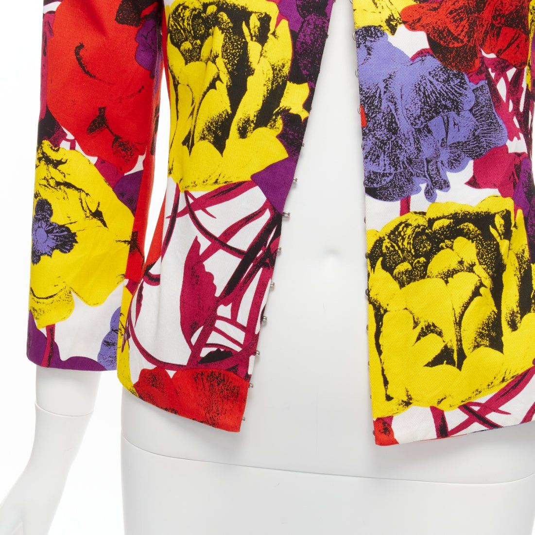 Versace GIANNI VERSACE Vintage Pop Art Rose print corseted cropped jacket IT40 S Size S / US 4 / IT 40 - 9 Thumbnail