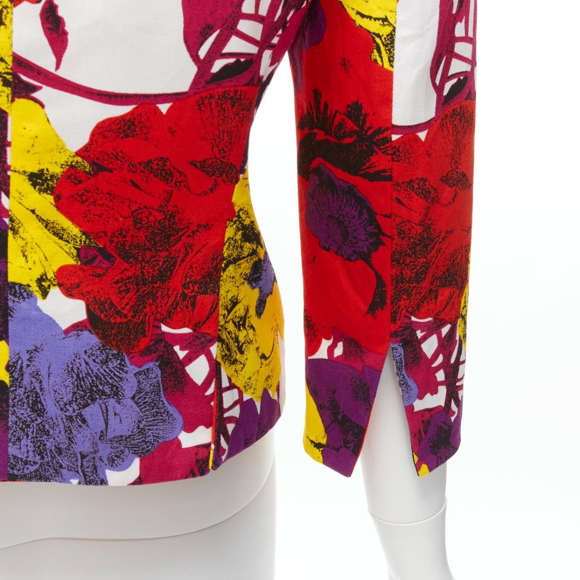 Versace GIANNI VERSACE Vintage Pop Art Rose print corseted cropped jacket IT40 S Size S / US 4 / IT 40 - 2 Thumbnail
