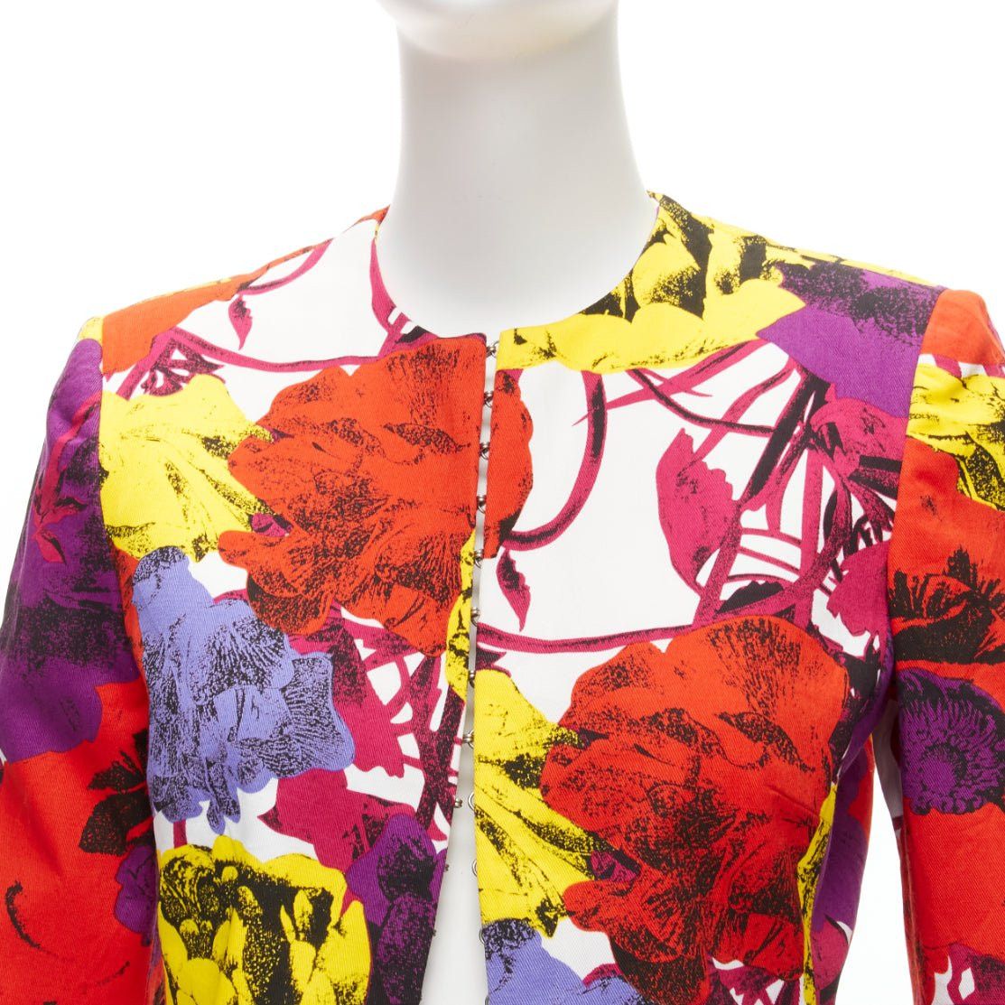 Versace GIANNI VERSACE Vintage Pop Art Rose print corseted cropped jacket IT40 S Size S / US 4 / IT 40 - 8 Thumbnail